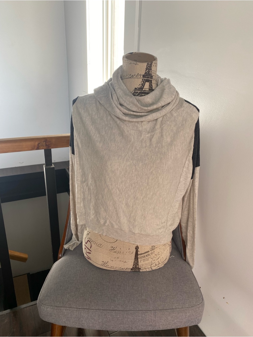 Light Gray Cowl Neck Women's Sweater